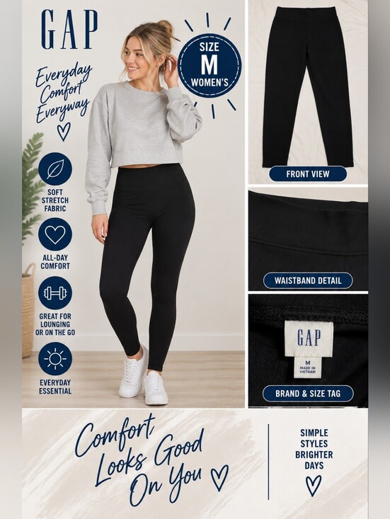 GAP Pants - Gap Women's medium black leggings #05